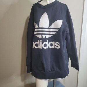 Adidas Large pullover sweater mid-weight 3 stripes logo longsleeve crew neck
